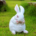 ガーデンオーナメント 庭 オーナメント ガーデン置物 ウサギの置物 動物の置物 ガーデニング オブジェ 兎のオブジェ インテリア 飾り物 雑貨 樹脂製 置物ガーデンオブジェ 庭 芝生 屋外 玄関 階段