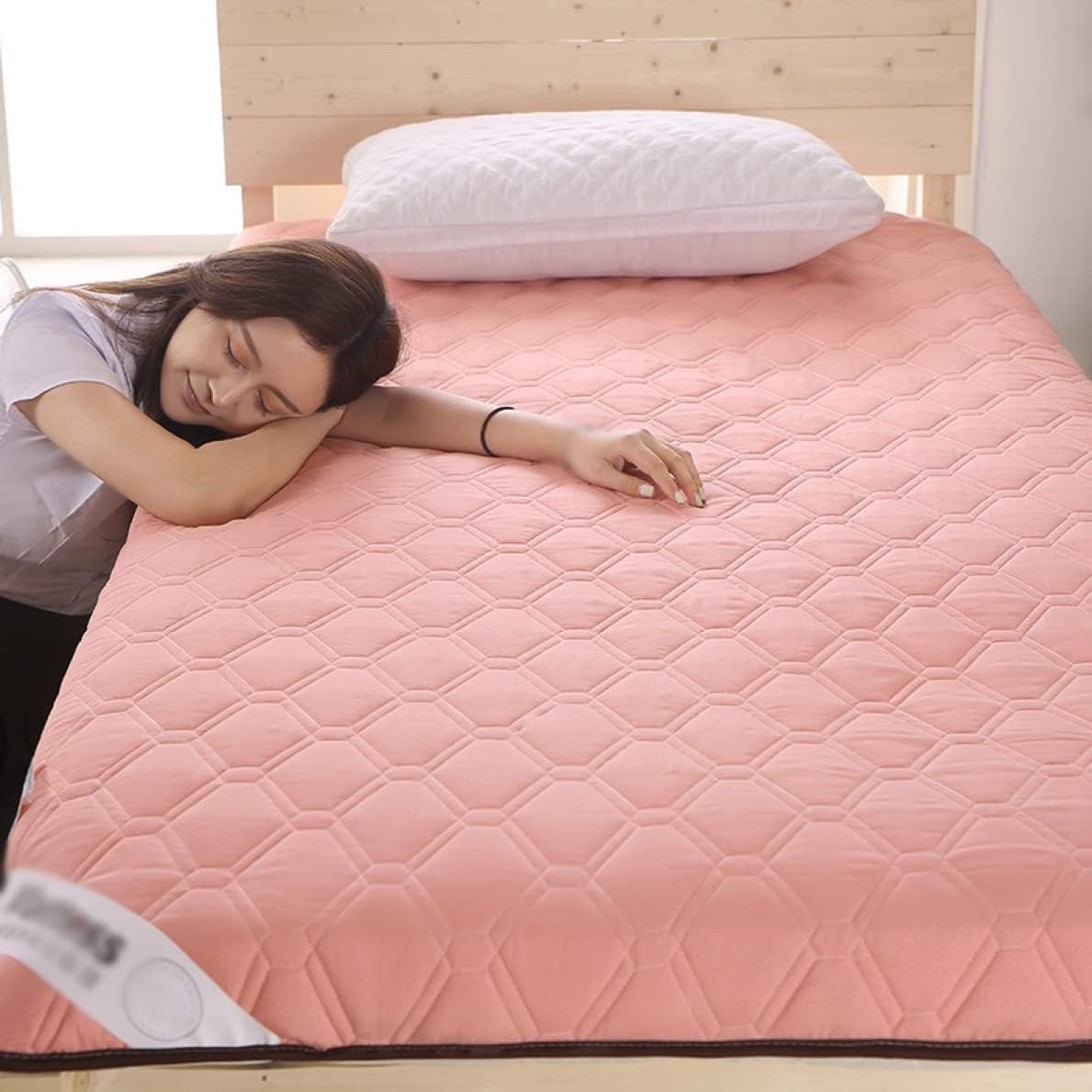 敷きパッド シングル 白 敷パッド 150*200cm 夏用 ベッドパッド セミダブル 厚さ選べる ホテル仕様 マットレスパッド ひんやり ベッドシーツ オールシーズン カラー02 吸湿速乾 洗える 防ダニ 抗菌防臭 折(3)