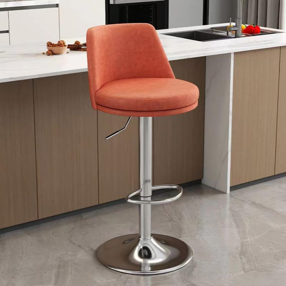 カウンターチェア 椅子 北欧 チェア 疲れない カウンターチェアー オレンジ1 背もたれ カウンター椅子 bar カウンター 2pcs イス バーチェア バー おしゃれ 高さ調整 背もたれ付き 昇降式