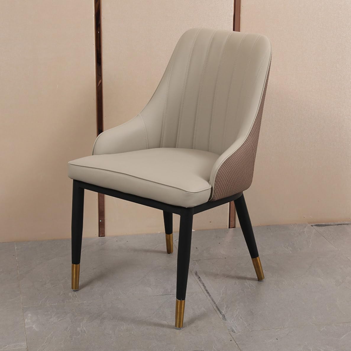 ダイニングチェア おしゃれ 肘付き モダン PUレザー グレー 40*42*95cm 椅子 いす チェア スチール シンプル 食卓椅子 ダイニング 1脚 ダイニングチェア