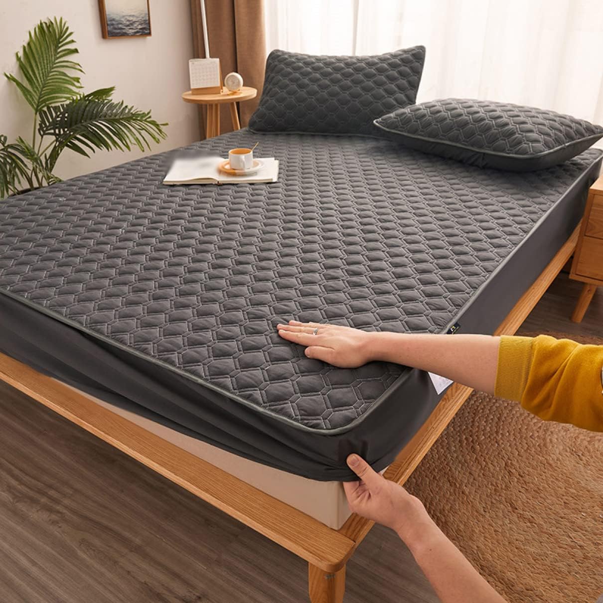 敷パッド コットン100% シングル 敷きパッド ベットパッド オールシーズン ピーチスキン加工 カラー サラサラ 洗える 吸汗通気 速乾 布団敷きパッド 150*200*B ベッドシーツ マットレス