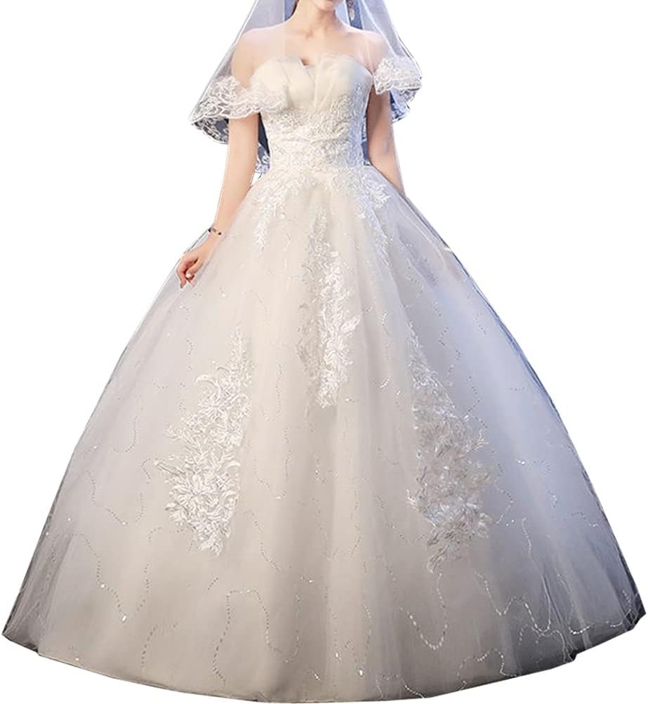レディース ウェディングドレス 花嫁ドレス パーティードレス ドレス ワンピース 結婚式ドレス ロングドレス フォーマル エレガント ノースリーブ Aライン 結婚式 披露宴 二次会 花嫁 刺繍 ホワイ