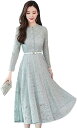 レディース ドレス ワンピース ロングワンピース ロングドレス レースワンピース フォーマルワンピース ファッション 立ち襟 立体な花柄刺繍 ハイウエスト スリム 結婚式 演奏会 パーティー ブラック(4)