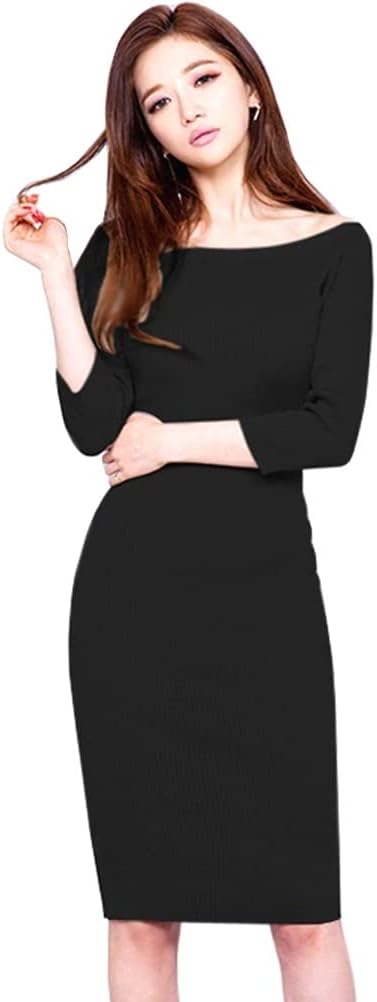 楽天スーパー20%OFF レディース ドレス ワンピース ニットワンピース ミドル丈ドレス カットソー タイトワンピース 春 秋 エレガント ファッション セク...