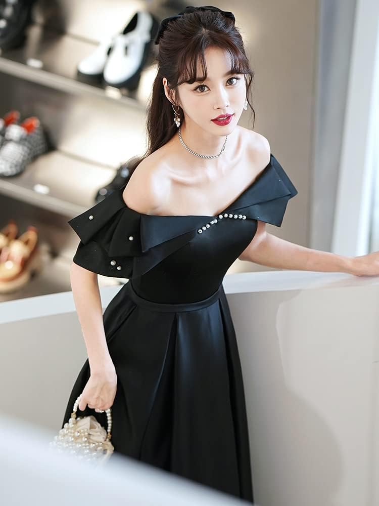 イブニングドレス 黒 パーティー ドレス ロング丈 披露宴 誕生日ワンピース ステージドレス 普段着 大きいサイズ 卒園式 二次会 ゲストドレス