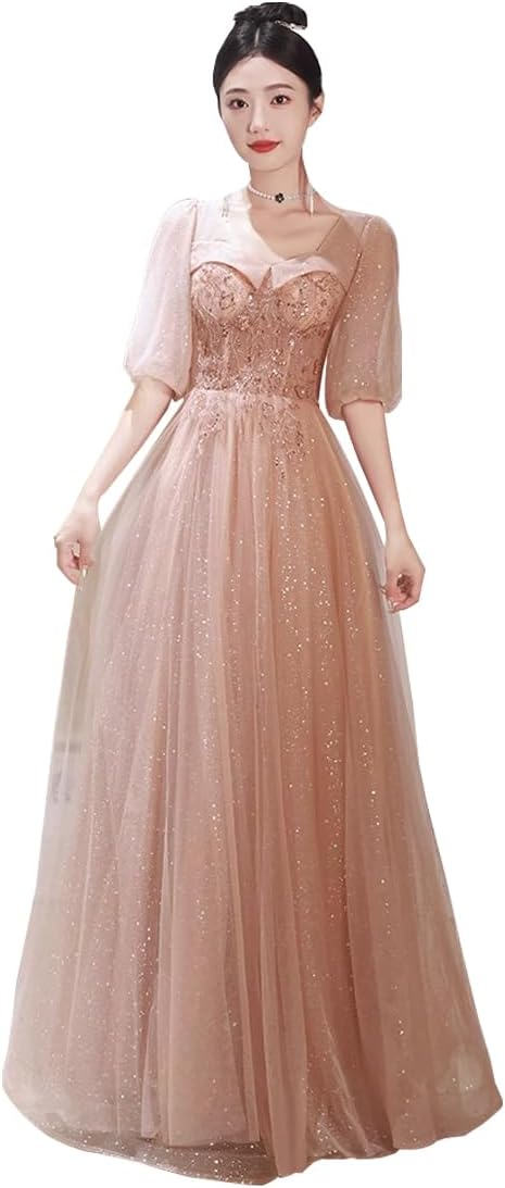 結婚式 ドレス 花嫁 イブニングドレス女性 ピンク パーティードレス 宴会 綺麗 贅沢 ピンクワンピース 発表会 編上み 大きいサイズ ワンピース 謝恩会