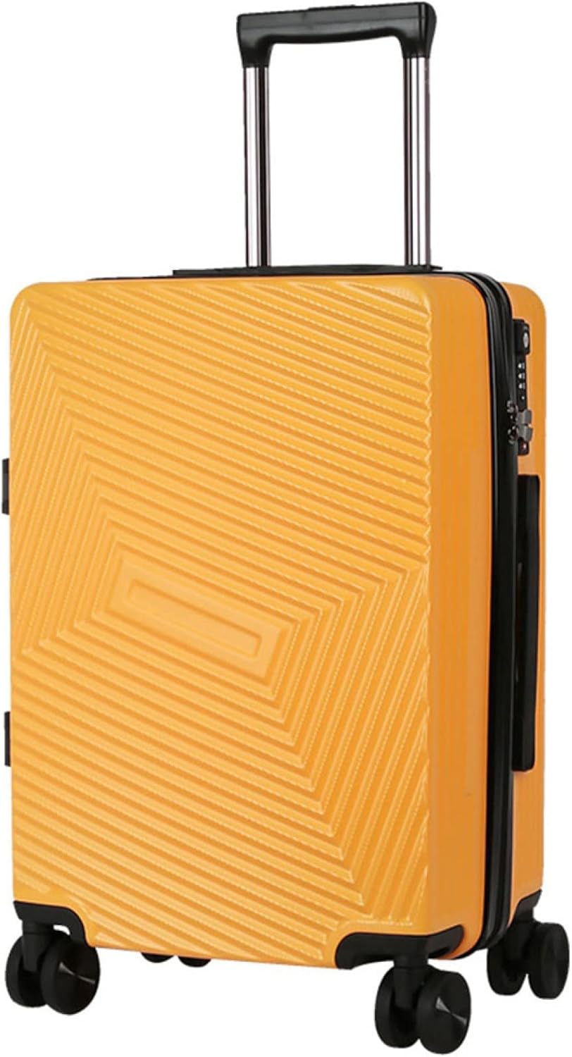 スーツケース キャリーケース 60L キャリーバッグ TSAロック搭載 ファスナー式 超軽量 大型 耐衝撃 静音 ダブルキャスター 360度回転 旅行 ビジネス 出張 イエロー Lサイズ(6-8泊)
