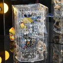アクセサリーケース 大容量 透明 16*16*29cm レディース アクセサリースタンド アクリル板 折り畳み式 ジュエリー収納 ケース 360°回転式 指輪 贈り物 プレゼント サングラス収納トレイ(4)