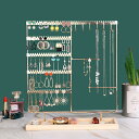 ピアススタンド アクセサリー掛け 30*9.5*35cm レディース 鉄+木製基盤 大容量 省スペース ネックレス ブレスレット 見せる収納 ピアス・イアリング...
