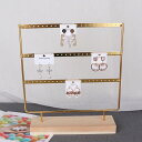 ジュエリースタンド レディース 24*7*30cm ピアススタンド 大容量 鉄+木製基盤 見せる収納 人気 指輪 ブレスレット ネックレス 省スペース 小物トレ...