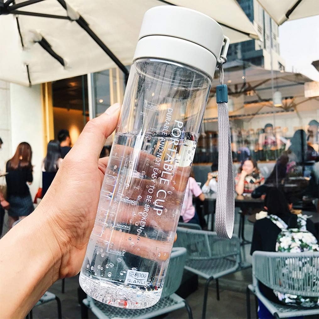 水筒 ウォーターボトル 大容量 800ml クリアボトル 水飲みコップ マグボトル 直飲み スポーツ 運動用 持ち運び便利 オフィス用 通勤 無鉛 クリア 手提げ付き ピンク グリーン ブルー パープ