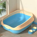 猫トイレ 猫用トイレ オープン 深いトイレ 猫用トイレボックス PP素材 壁付き 組み立て簡単 洗い可能 砂の飛び散り防止 耐摩耗性 スコップ付き 無臭防沫 ワイドサイズ 掃除簡単 大容量