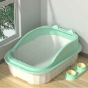 大容量 猫用トイレ 猫砂 漏れにくい 半密閉型 ペットトイレトレー 全年齢猫 小型犬 壁付きトイレ いたずら防止 猫の耳デザイン キャットトイレ お手入れ簡単 ...