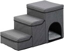 犬 階段 ペットステップ 3段 収納型ペットステップ 子猫 2in1 ペットハウス 折畳式 ドッグステップ 短足種 小型犬用 ケガ犬 中型犬 老犬介護 踏み台 ...