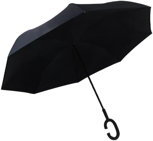 日傘 逆さ傘 超軽量 晴雨兼用 離れC型手元長傘 逆折り傘 逆転傘 8本骨 手 耐風傘 ビジネス用車用 レディース メンズ兼