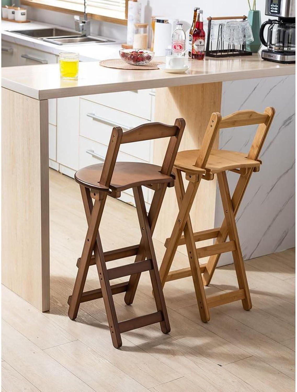 折りたたみスツール 木製品 背付き ダイニングチェア 室内 折畳み 高い椅子 ハイチェア カウンターチェア バーチェア 座高さ82/92cm ガーデン パーティ カフェ 喫茶店 居酒屋 イス 高い 原