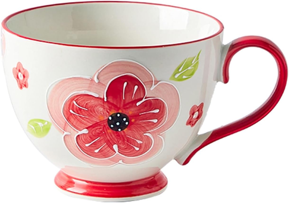 マグカップ ティー 北欧 美しいデザイン コーヒーカップ 食器 シンプル モダン フラワー 400ml コップ おしゃれ インテリア キッチン 北欧雑貨 磁器 プレゼント ギフト 和食 デザイン03