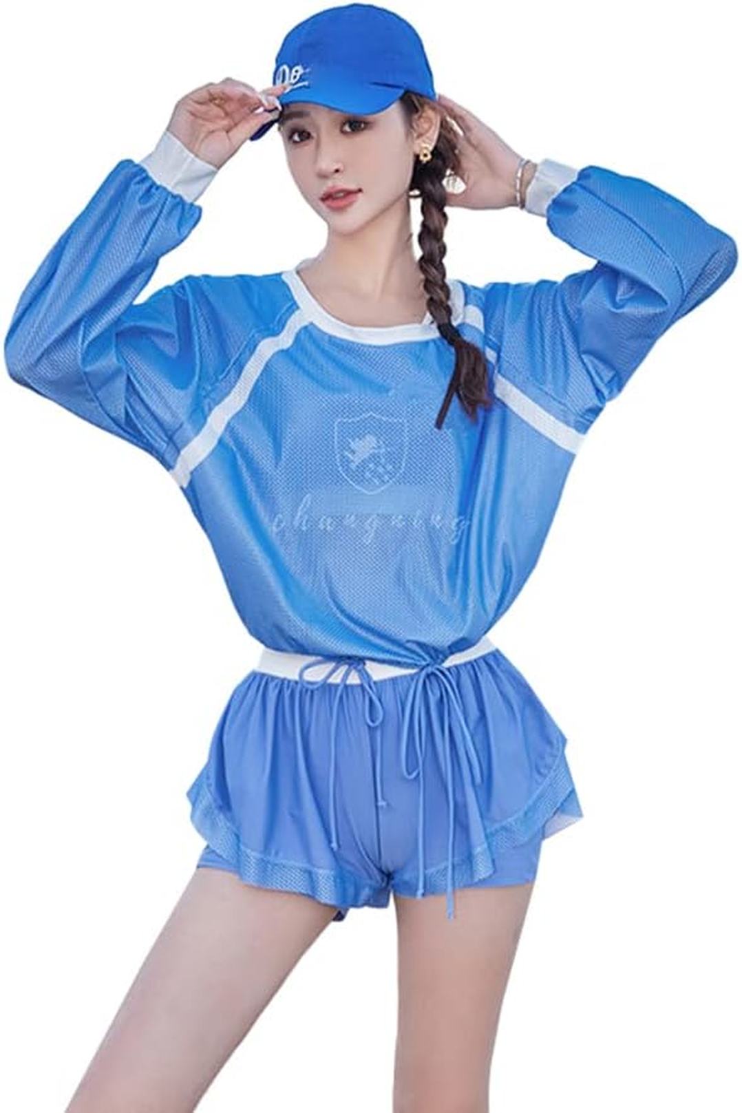 水着 レディース タンキニ3点セット 体型カバー セパレート ラッシュガード ブラ ショートパンツ メッシュ パット付き 中学生 フィットネス水着 UVカット おしゃれ 夏 ラッシュガード かわいい