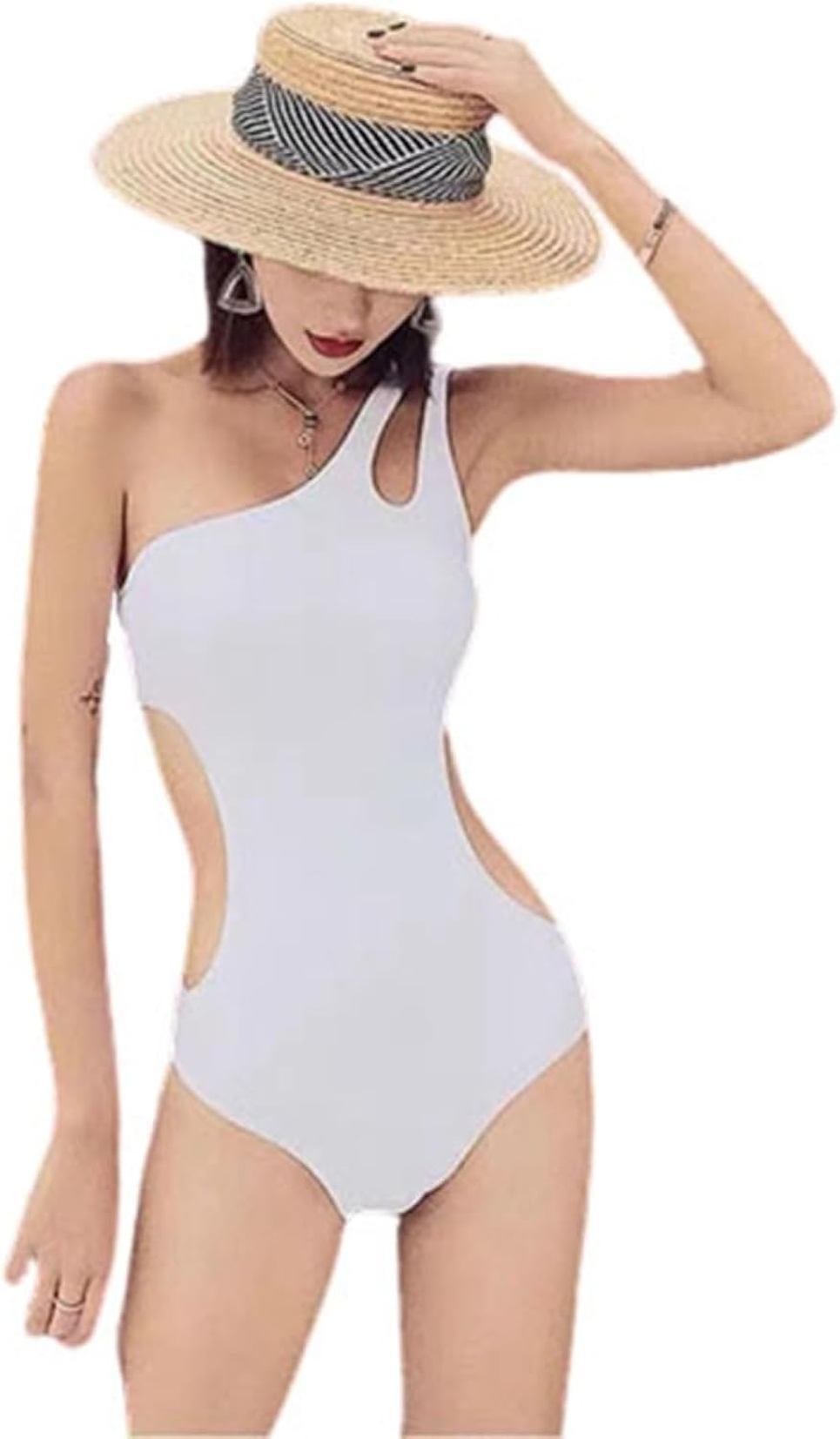 水着 レディース ビキニ ワンピース オールインワン セクシー 競泳水着 フィットネス水着 体型カバー スイムウェア 女性用 無地 スリム アシンメトリー 可愛い セクシー 女性 着痩せ セットアップ