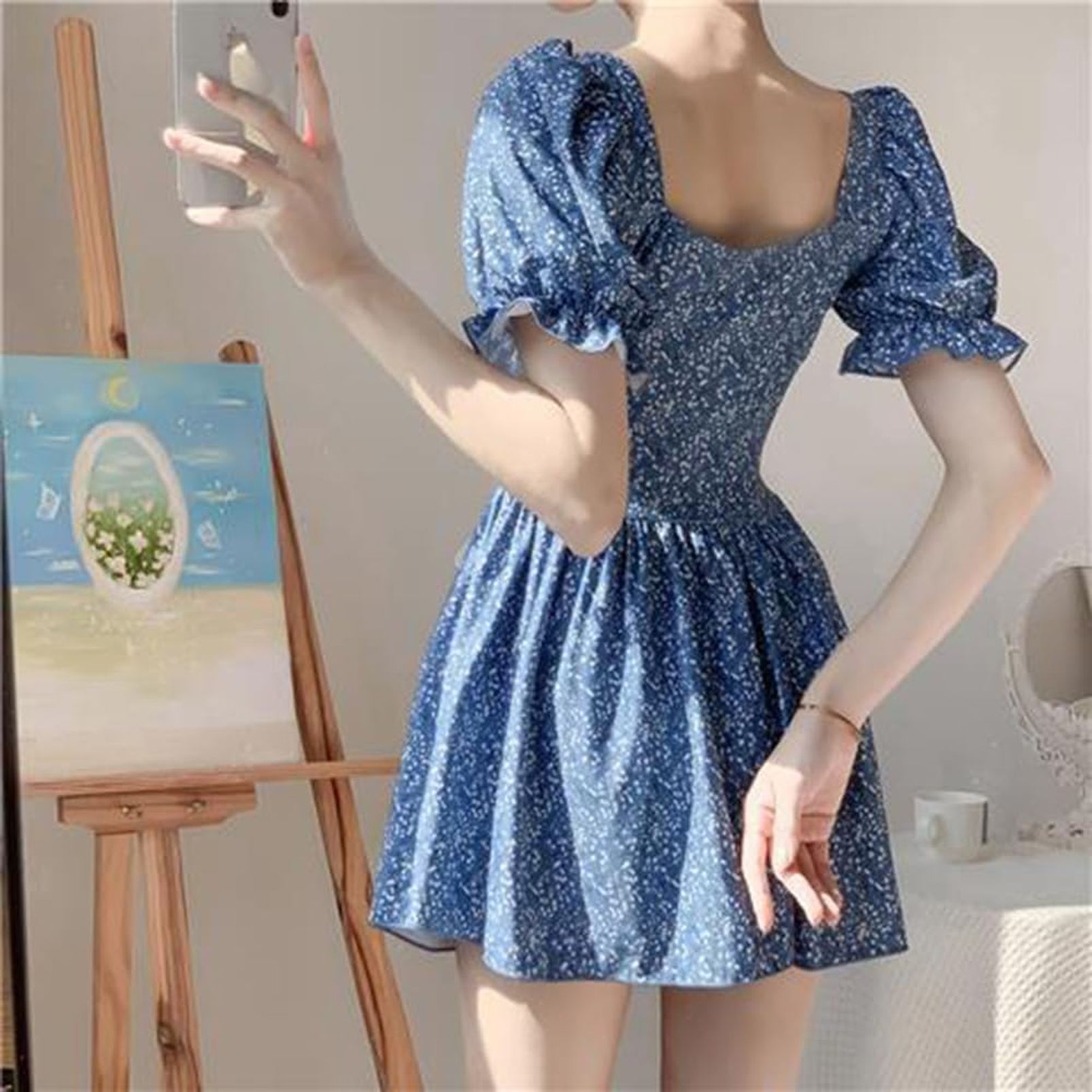 ワンピース水着 レディース 花柄 2WAY オールインワン 薄手 レース プリーツ 半袖 バスト盛れる リボン飾り ソフト肌触り パット付き 体型カバー 可愛い 露出控えめ ビーチウエア 速乾性 水陸