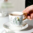 1客セット コーヒーカップソーサー 金花彫刻 ティーカップセット 雀柄 陶器 ドリンクカップ 西洋風 食器 コーヒーマグ 来客 オフィス用 男性 女性 ギフト アフタヌーンティー 花茶 工芸茶 ヴィン
