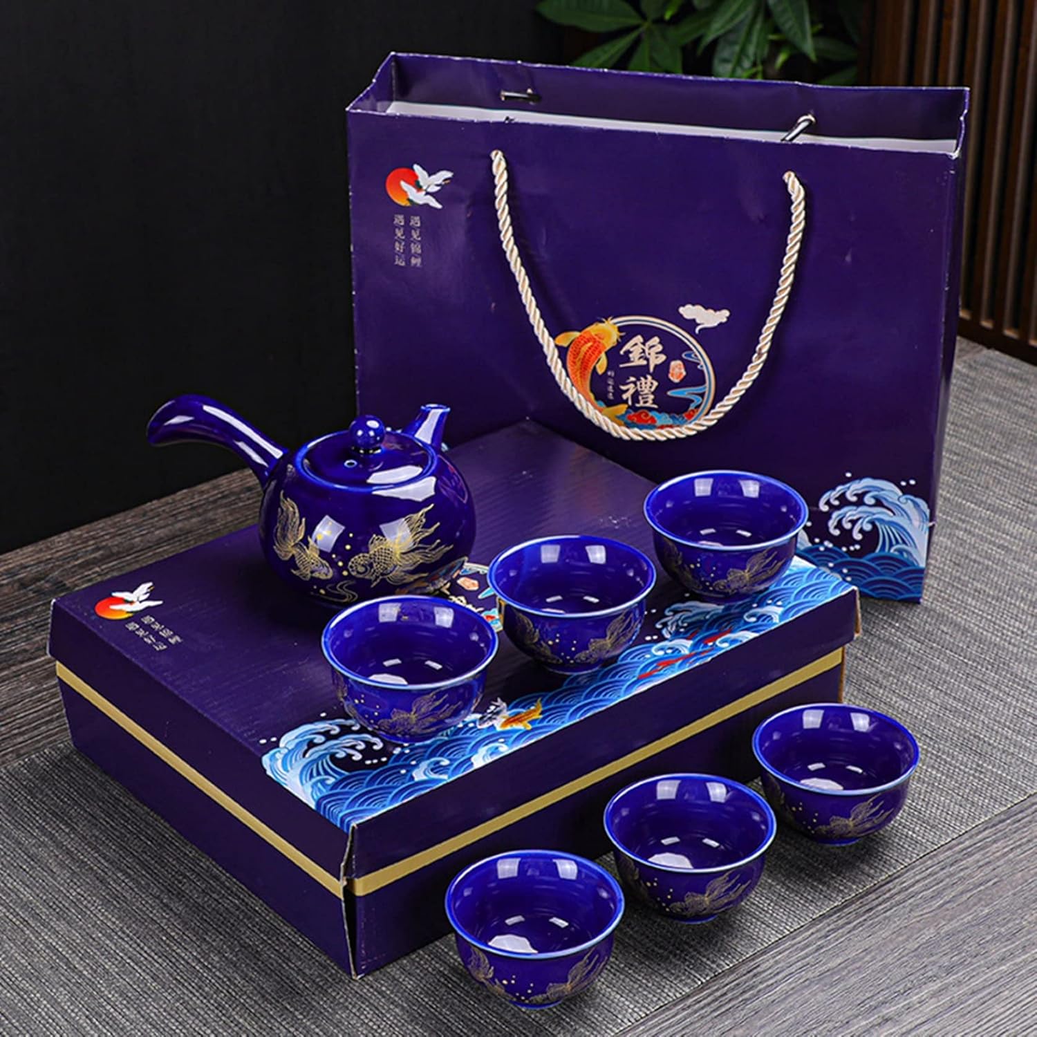 茶具セット 茶器 中国茶器 磁器 携帯用 旅行ティーセット 耐熱 コンパクト 手描き 茶の入れ お茶出し 湯呑セット 急須 プレゼント ホーム 和風 紅茶 工芸茶 リーフティー お出かけ用 旅行用 ト