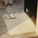 玄関マット キリム柄 室内 屋内 綿麻製 フリンジ ラグ ラグマット おしゃれ 手織り 折りたたみ キリム風 エスニック アクセントラグ フロアマット マット ラグ 玄関マット 滑り止め 吸水 ベッド
