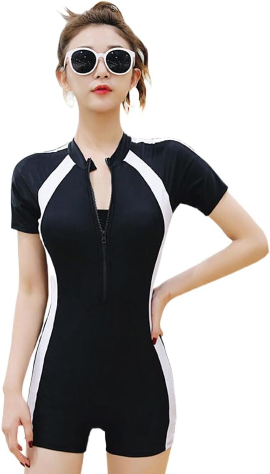 競泳水着 レディース ワンピース フィットネス 体型カバー フィットネス水着 女性 スイムウェア スクール水着 長袖 温泉 旅行 水陸両用 ソフトタッチ 女性用ワンピース 練習用 速乾 競泳 可愛い