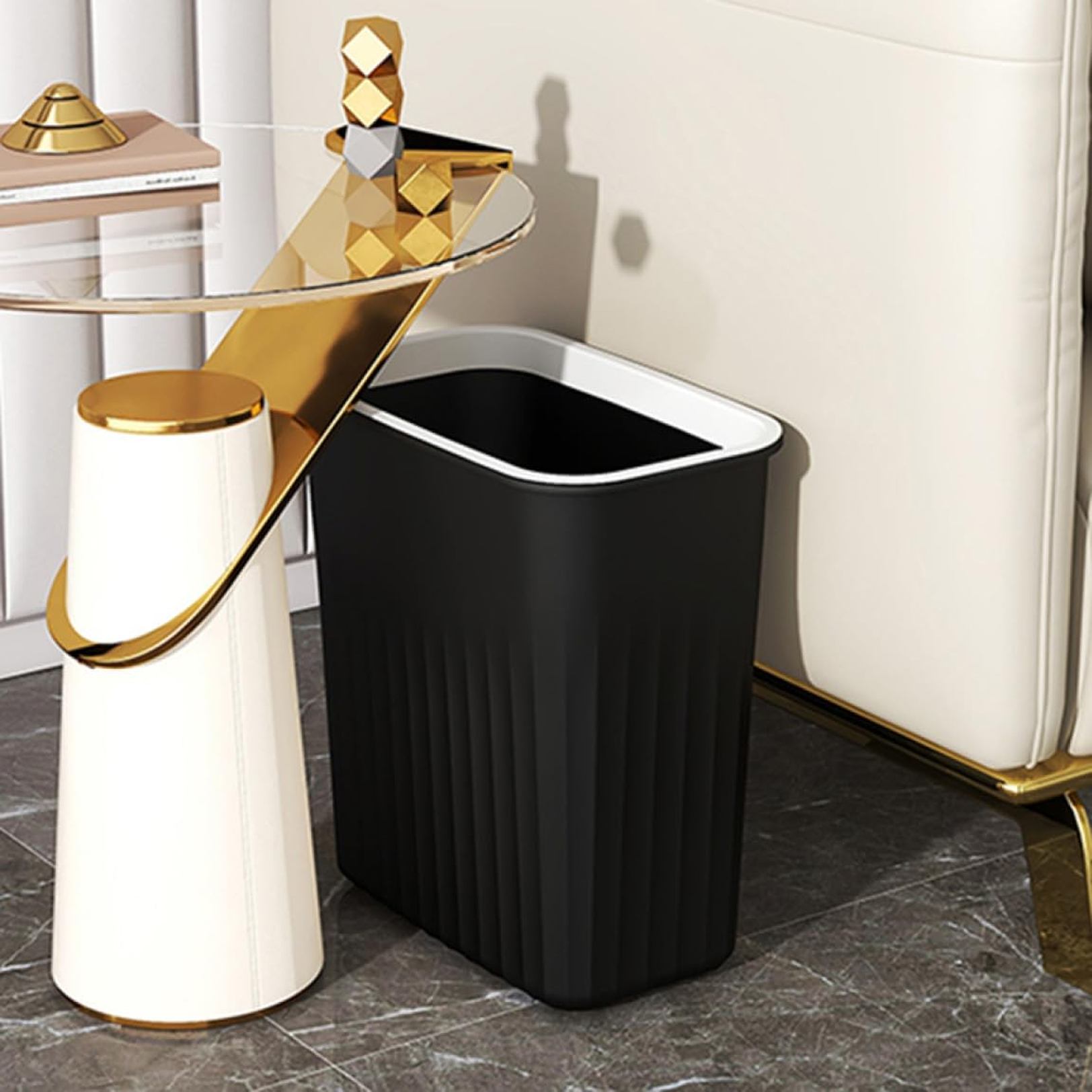 ゴミ箱 ごみ箱 プラスチック ダストボックス 分別 フタなし くず入れ シンプル キッチン リビング オフィス フレクション 洗面台 スリム ごみ箱 棚下 トラッシュカン キャスター 付けられる 屑入 [2]