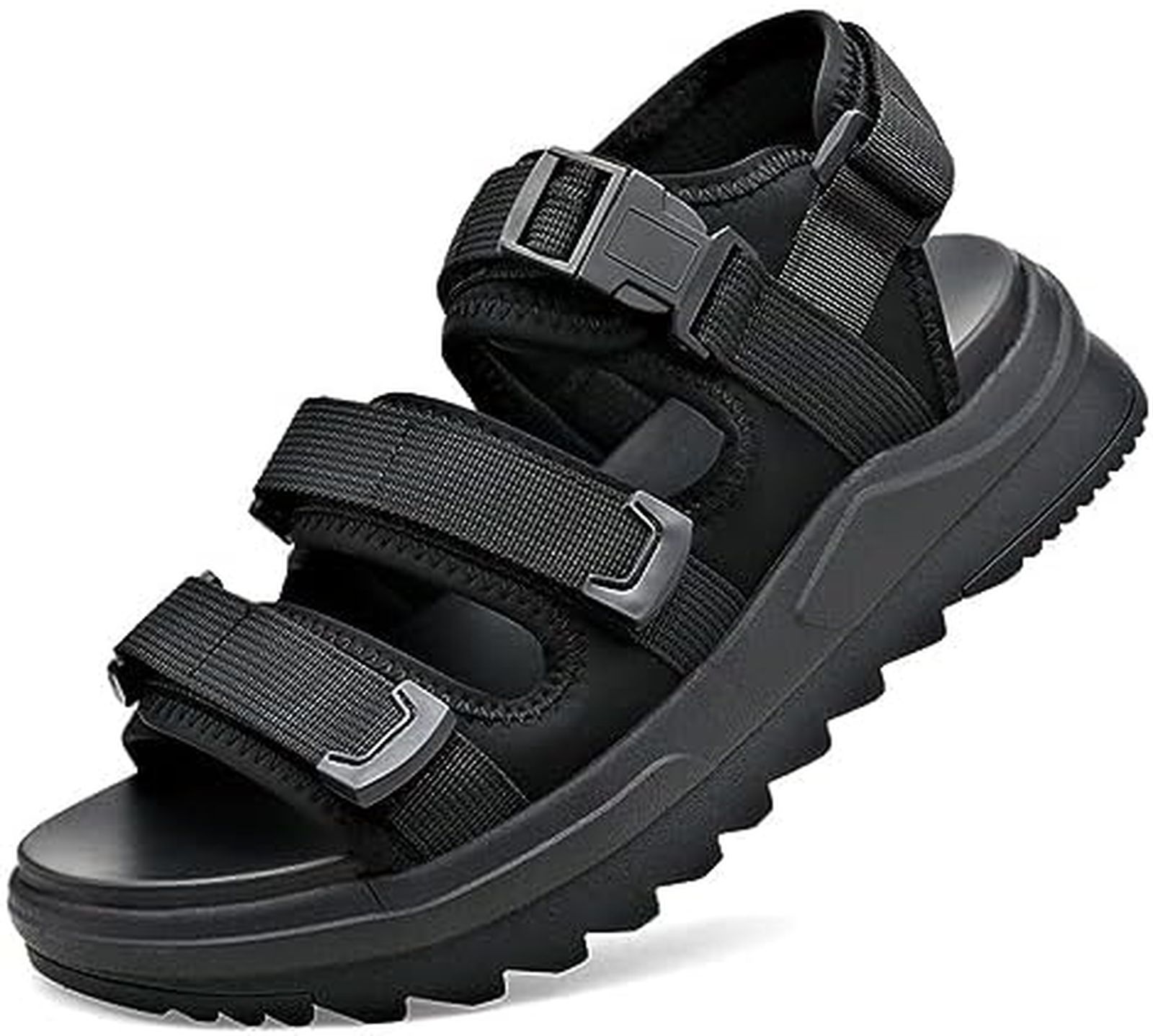 メンズ スポーツサンダル サンダル 夏用 厚底 コンフォート カジュアル アウトドアサンダル 滑らない 通気 防臭 ベルクロ 運動サンダル 軽量 登山 旅行 ウォーキング ビーチサンダル