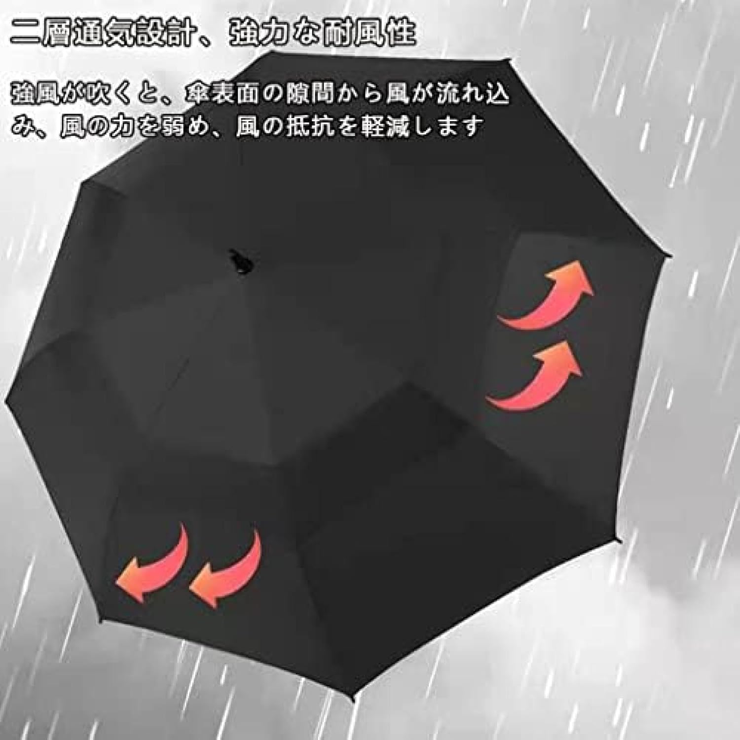 傘 メンズ 日傘 自動 軽量 大きい ワンタッチ 長傘 紳士傘 雨傘 8本骨 ゴルフ 傘 二層構造 撥水 強風豪雨対策 梅雨対策 晴雨兼用 丈夫 耐風 おしゃれ ビジネス傘 収納ポーチ付き
