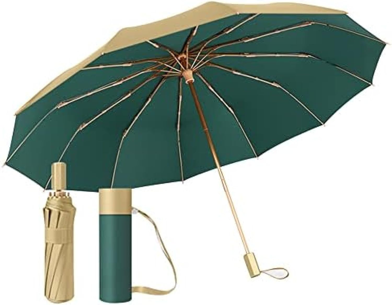 楽天M＆ONE2024折りたたみ傘 20℃温度ダウン 日傘 雨傘 大きいサイズ UVカット 収納ポーチ付 PUレザー柄 耐強風構造 超撥水 台風対応 レディース メンズ 男の子 父の日 頑丈12本骨