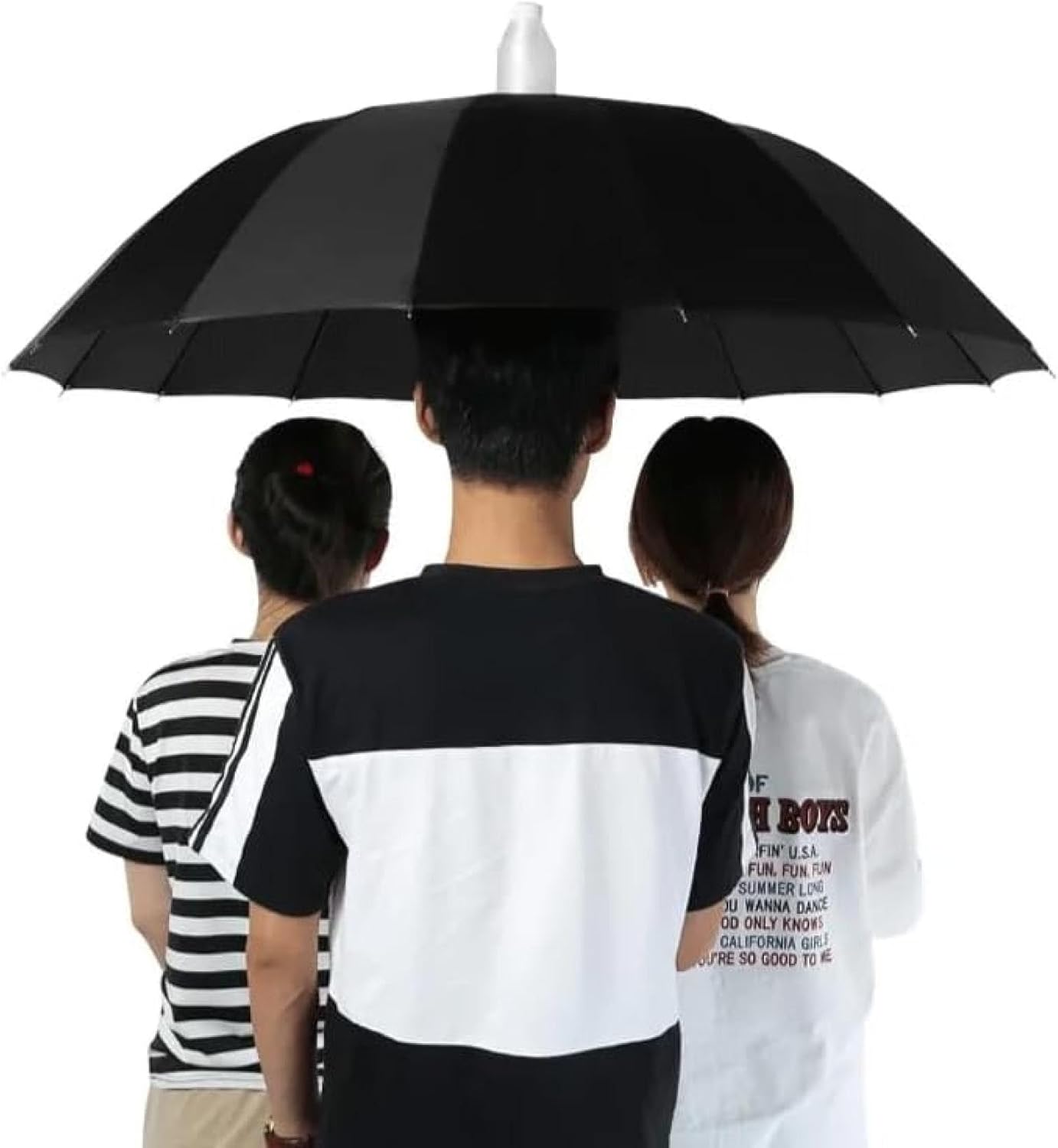 （同梱不可） 藤田屋 晴雨兼用長傘ジャンプ 58cm 晴雨兼用ジャンプ ボーダーリボン ブラック SJ-2551(KT) 便利な雨晴兼用