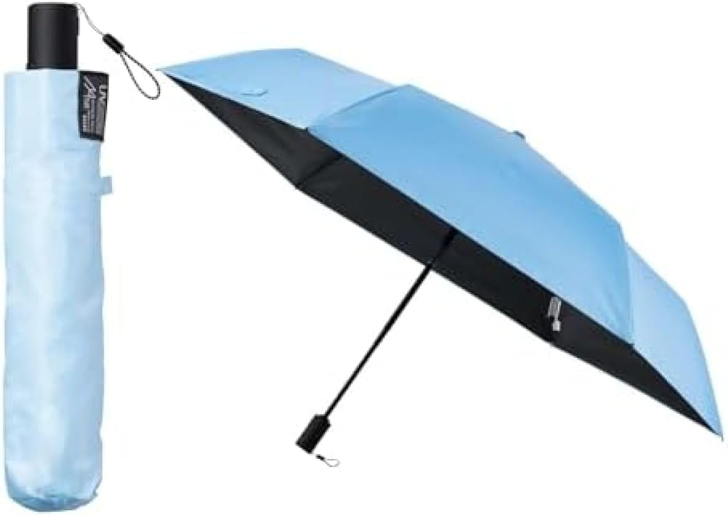 遮光100% 超軽量 自動開閉 UVカット 折りたたみ傘 58cm 晴雨兼用 折り畳み傘 ブラック 大きいサイズ