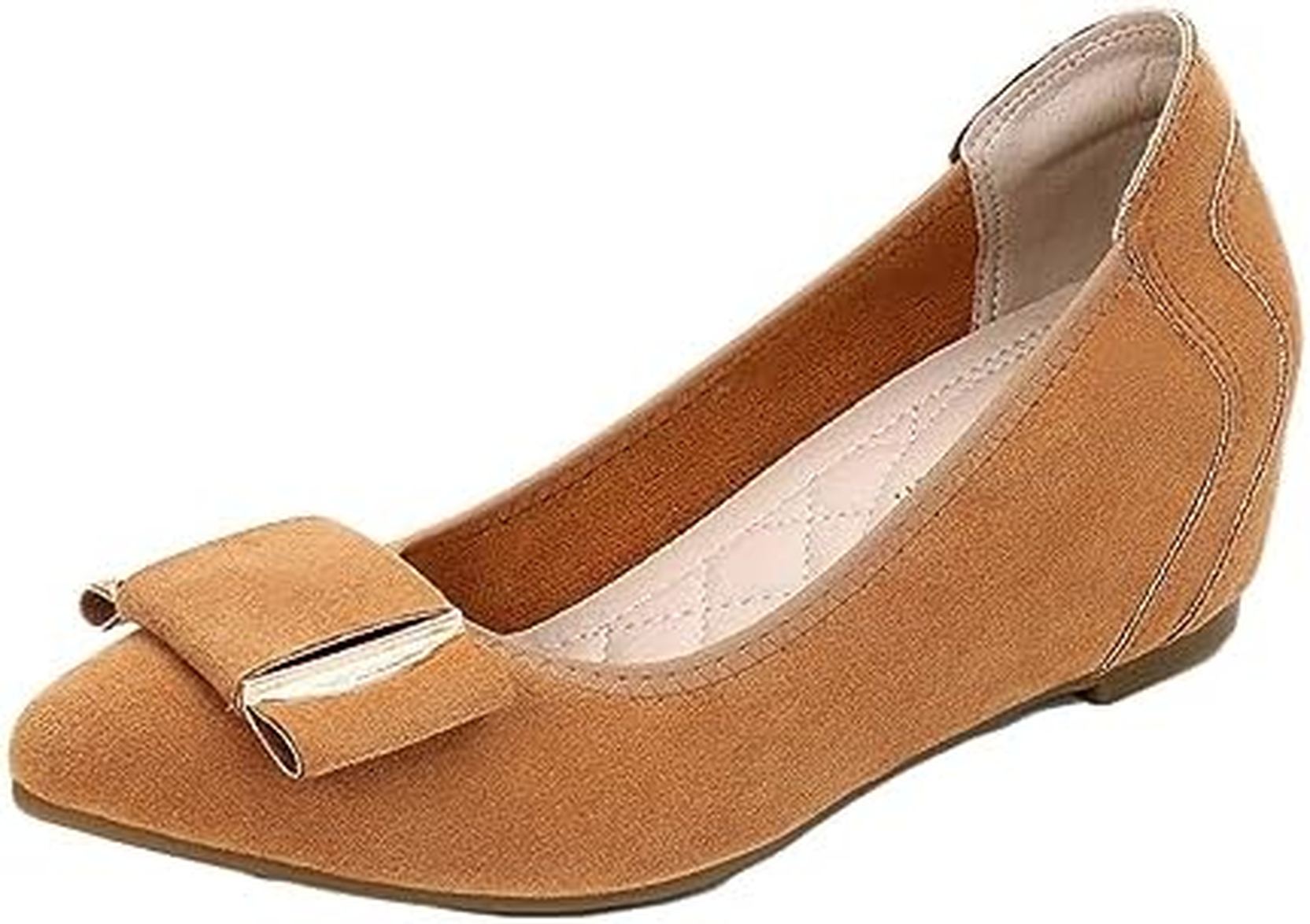 パンプス レディース ハイヒール 5CM ポインテッドトゥ ウェッジソール スウェード おしゃれ お呼ばれ パーティー リボン 美脚 走れる結婚式 七五三 発表会 演奏会 履きやすい ピアノ お受験