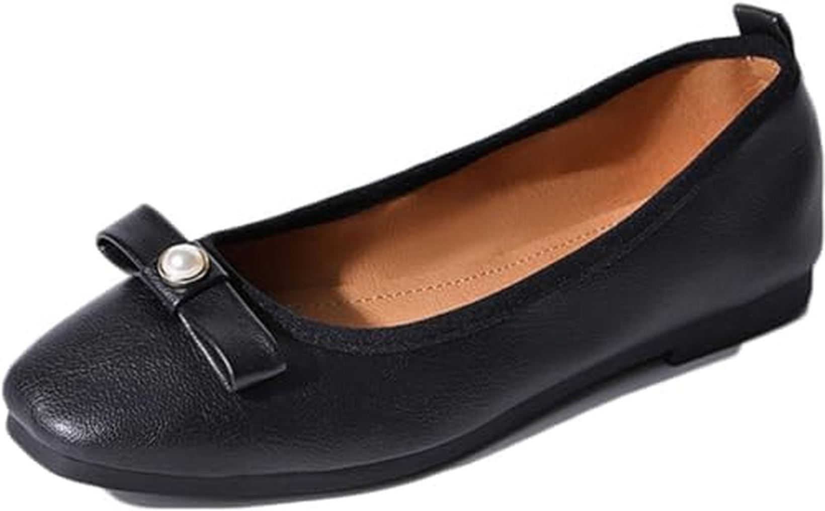 パンプス レディース フラットシューズ バレエシューズ ぺたんこ リボン 太ヒール おしゃれ 痛くない ペタンコ 歩きやすい ママ 結婚式 大きいサイズ靴 大人 旅行 通勤 仕事 スクエアトゥ ぺった