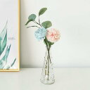 ガラス 花瓶の造花 飾り花 ミニ 部屋飾り 喫茶店 美術館 写真撮影 オフィス キッチン 水やり不要 長持ち 本物そっくり オンシジューム 人工観葉植物 花瓶セット 透明 北欧 DIY 絹花