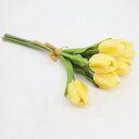 チューリップ 造花 6束セット 手作り 本物そっくり 枯れない花 花束 インテリア 写真撮影 お祝い プレゼント 部屋飾り 喫茶店 装飾花 水換え不要 長持ち 造花芸術 人工観葉植物 飾り花 イエロー