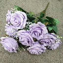 バラ ミニブーケ 花束 1束9本 プレゼント 部屋飾り 結婚式 造花芸術 お祝い 写真撮影 記念日 母の日 ロマンチック 造花 シルク造花 長持ち 本物そっくり 水やり不要 手作り 枯れない花 多色(4)