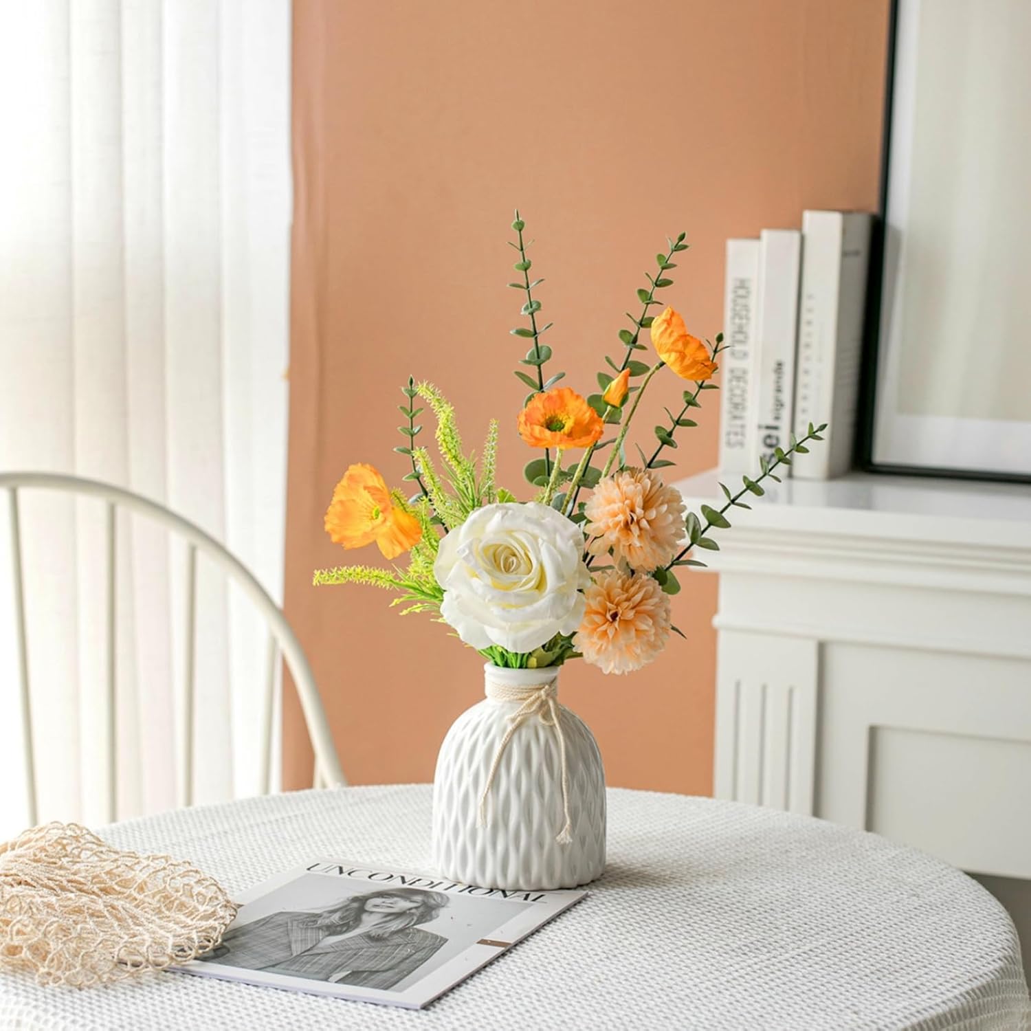 花瓶の造花 枯れない花 北欧 きれい DIY 本物そっくり 手作り 飾り花 造花芸術 結婚式 写真撮影 お祝い 喫茶店 オフィス 誕生日 美術館 プレゼント 水やり不要 長持ち ミニブーケ シルク造花