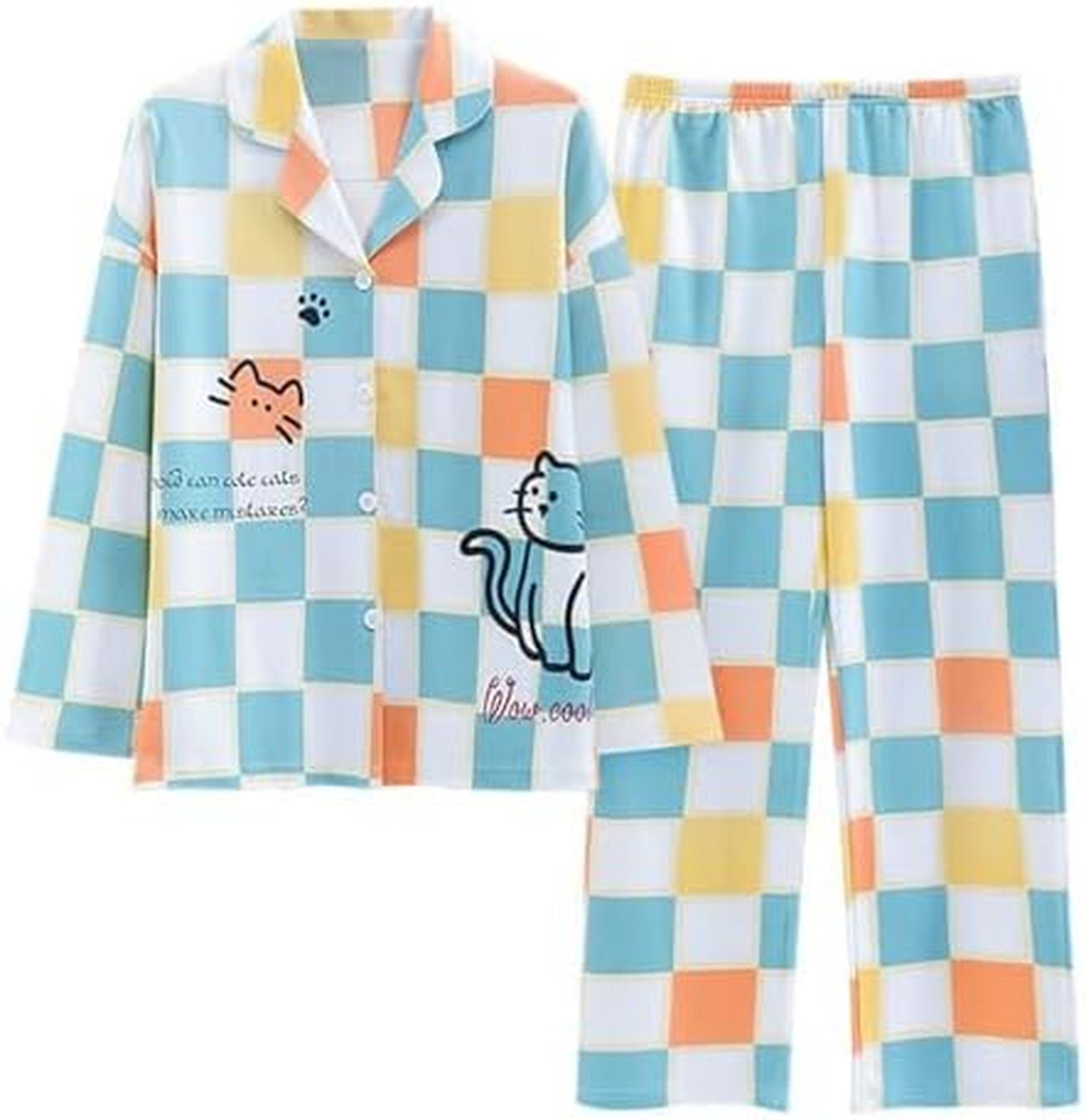 レディース パジャマ 長袖 前開き Vネック 女性用 ルームウェアセット カジュアル コットン ゆったり 寝間着 二点セット 快適 吸汗 コンフォート 夏 通気 肌に優しい 冬用 便利服 可愛い 春