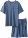 パジャマ メンズ 半袖 夏 Tシャツ ショーツ 上下セット L-4XL プルオーバープル ルームウェア 寝巻き ストレッチ 薄手 大きいサイズ 家着 男性用 シ...
