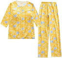 パジャマ ルームウェア レディース 夏 七分袖&長ズボン 部屋着 便利服 前開き 胸パット付き 上下セット 通気吸汗 可愛い ハート/花柄 ゆったり 女の子パジ...