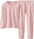 パジャマ 女の子 寝巻き 寝間着 かわいい 下着 セット 新型 全綿 子供 下着 セット 中大 部屋着 うさぎ ピンク 吸湿速乾 ゆとり 通気 ニット 綿 弾性...