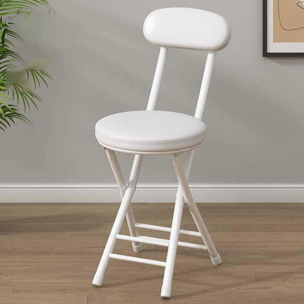 背付き折りたたみクッションチェア 折りたたみ 折畳 ホワイト クッション チェアー イス 椅子 コンパクト スリム 収納 背もたれ 背付き 折りたたみ椅子 折りたたみチェア 背もたれ付き チェア おし