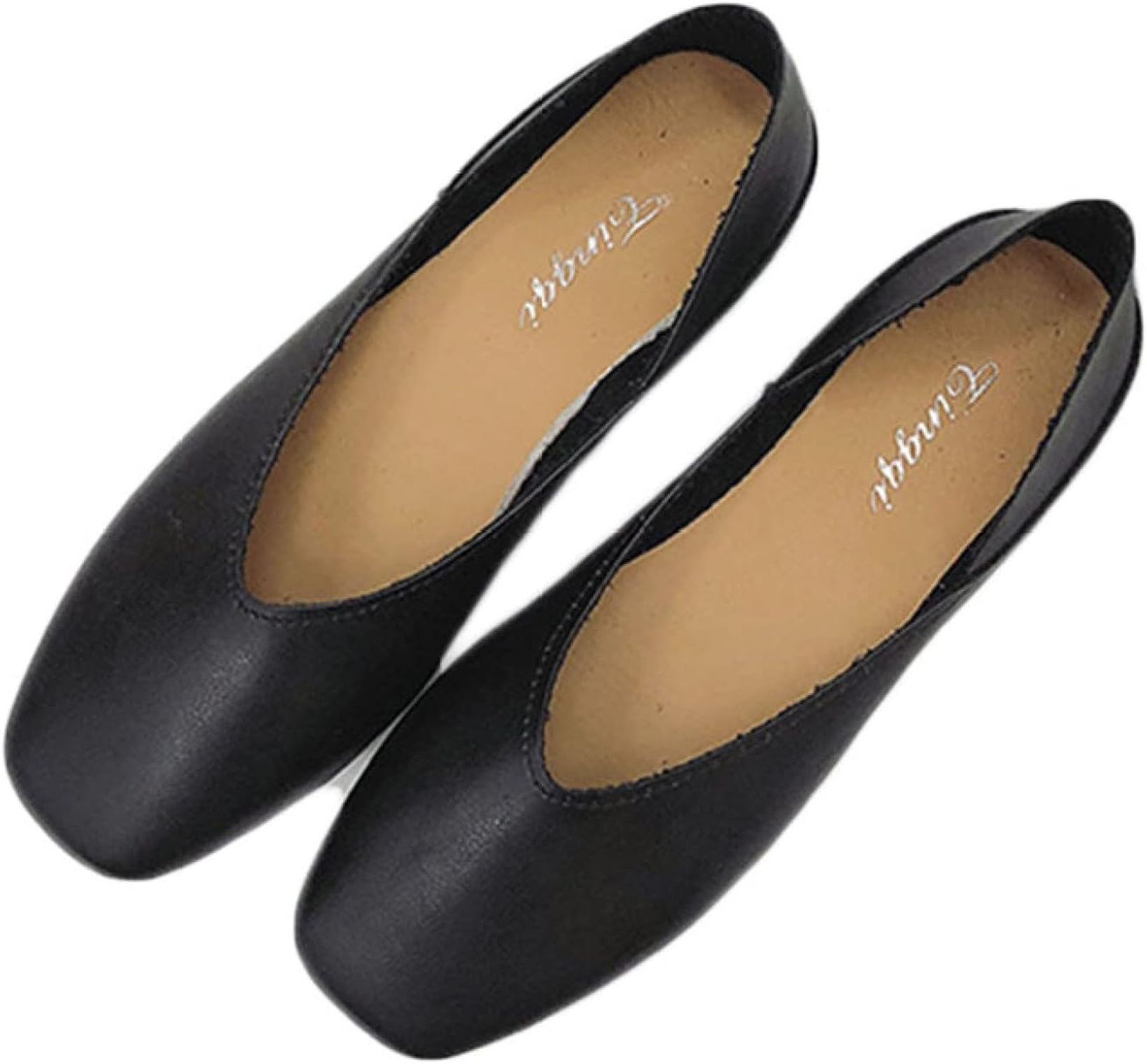 パンプス レディース スクエアトゥ 美脚 大きいサイズ シンプル Vカット フラットシューズ ローヒール ぺたんこ おしゃれ 疲れない 痛くない フラット防滑 デイリート 春夏 軽量 普段使い