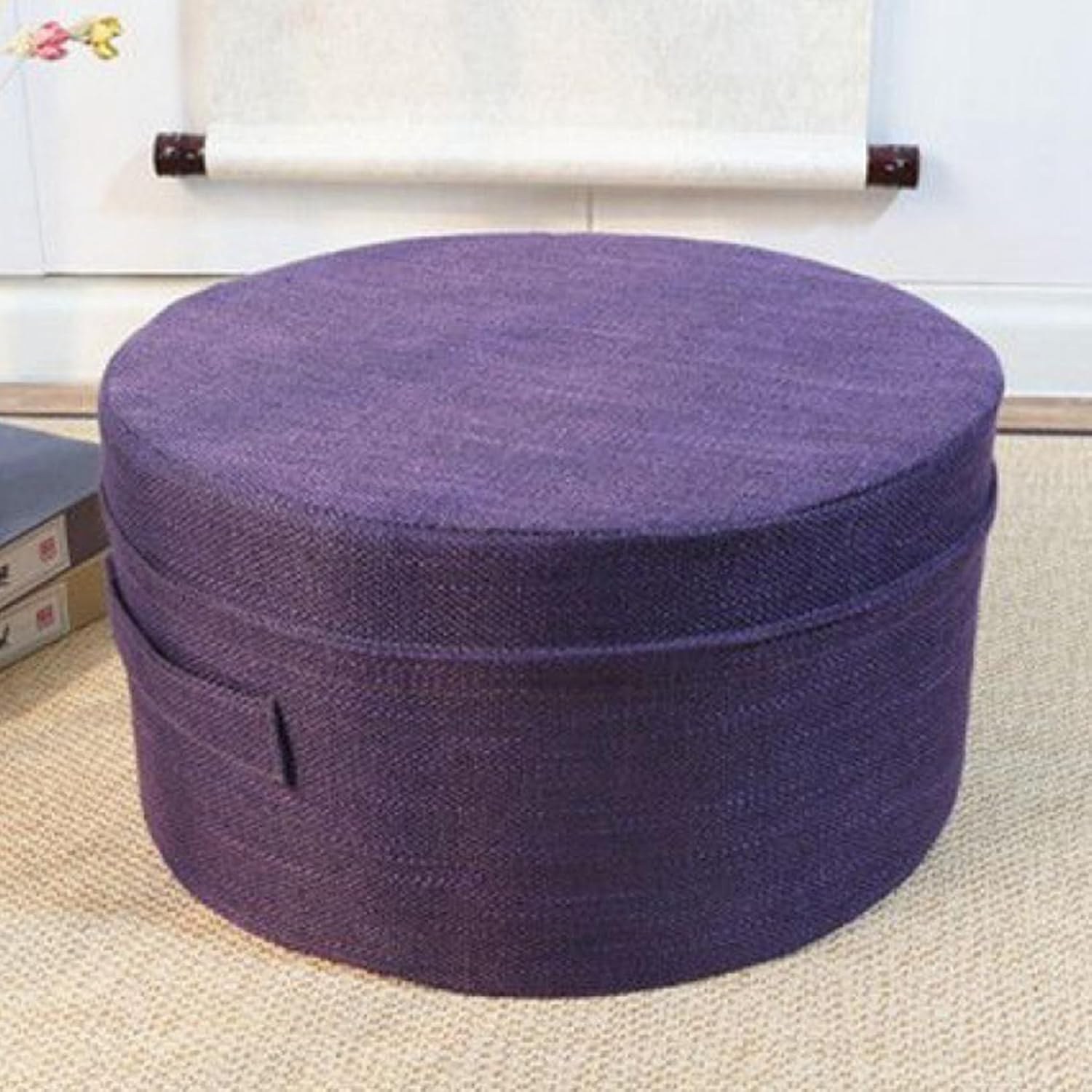 円形 座布団 タタミ 座り心地いい 低反発 綿中身 厚め 座面クッション 出窓 バルコニー 筵パッド 居間 学堂 茶室 座禅 瞑想用クッション 丸洗い 四季用 防臭 抗菌 40*40*18cm 日式