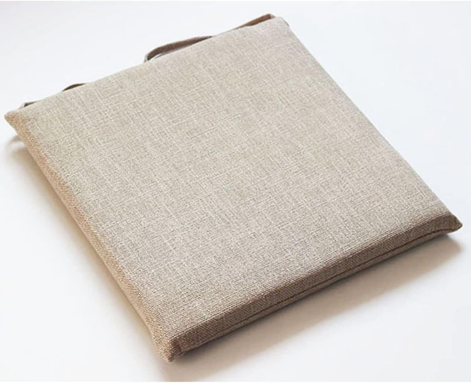 クッション 座布団 麻風 椅子用 ひも付き 日式 無地 ベージュ 座禅 瞑想 和室 オフィス 読書 座面クッション 体圧分散 滑り止め 抗菌防臭 座り心地いい 45x45cm ざぶとん 四季通用