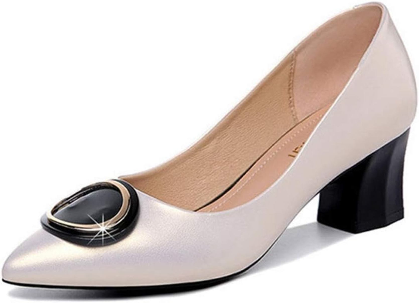パンプス ローヒール ポインテッドトゥ レディース 本革 大きいサイズ 黒 痛くない チャンキーヒール 靴 太ヒール 5.5cm ブラック ベージュ 結婚式 歩きやすい お呼ばれ フォーマル オフィス