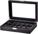 腕時計ケース 収納ボックス コレクションケース ウォッチボックス 腕時計収納ボックス 男性 watch box カーボンファイバー 軽量 携帯型 ガラス天板 デ...
